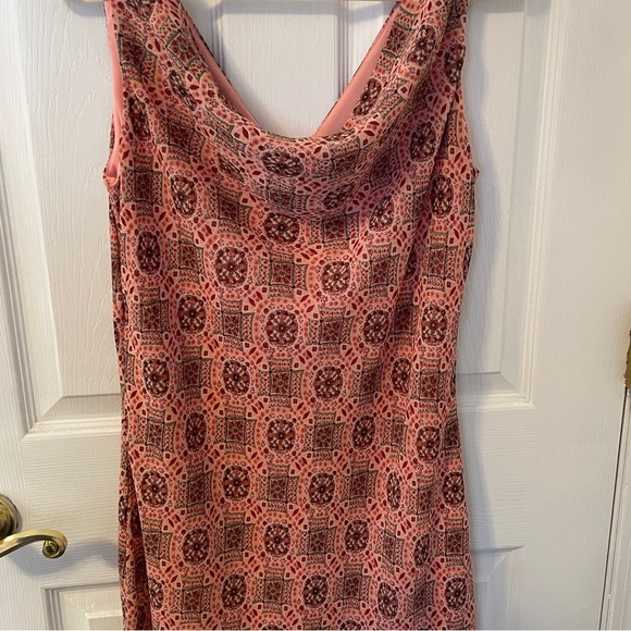 Vintage boho patterned cowl neck dress - Picture 1 of 6